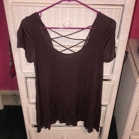 Mauve Criss Cross Shirt - Picture 1 of 2